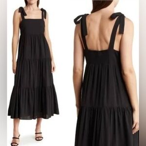 Madewell Black Tiered Maxi Dress Large